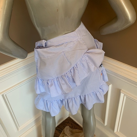 NWT BBWM A-Line Stripped Floral Embroidered Skirt Sz Large - Picture 4 of 4